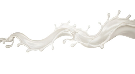 3D depiction of white milk splashing on a white background

