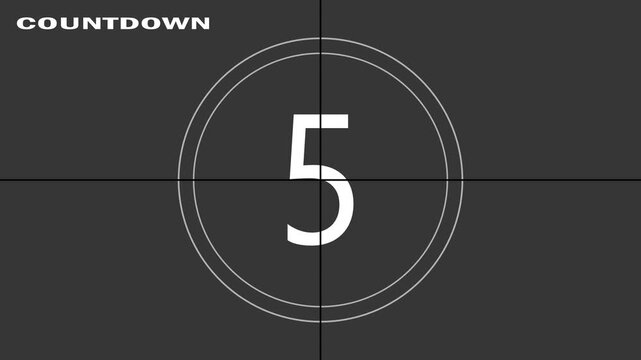 10 seconds vintage film countdown on Old retro wipe rolling effect. countdown timer 10 seconds animation retro projector style from ten to zero, Countdown movie from 10 to 0 number.. 4K video....