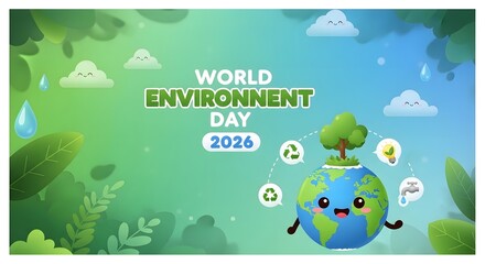 Naklejka premium World environment day 2026 celebration poster