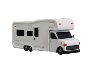 Camper van icon 3d render concept of comfortable outdoor travel camper van icon vector illustration