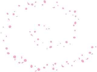 螺旋状に花びらが舞う桜吹雪のイラスト