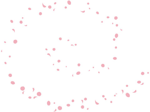 螺旋状に花びらが舞う桜吹雪のイラスト