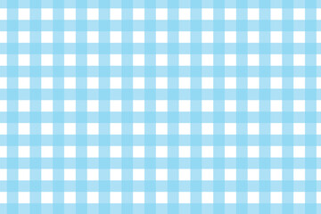 Blue and white gingham tablecloth pattern . Blue plaid texture . Vector illustration