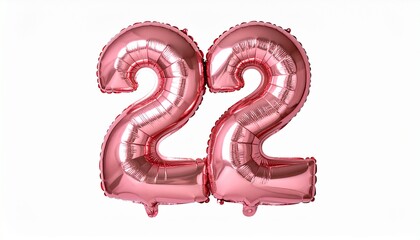 Shiny rose gold pink number two balloons for joyful birthday party celebration decoration