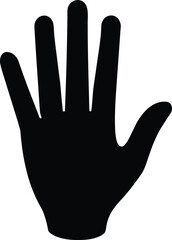 Obraz premium Minimalist black hand silhouette open palm vector