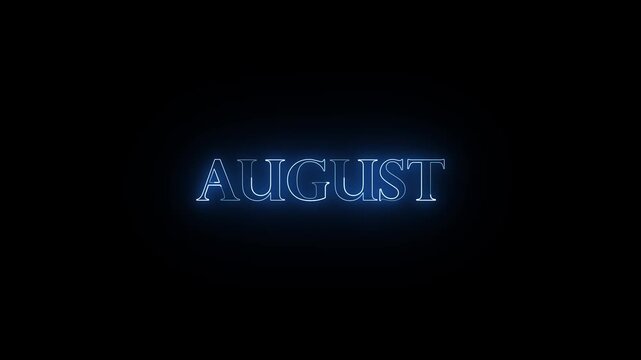 This image features the word "AUGUST" in a large, all-caps serif font.
