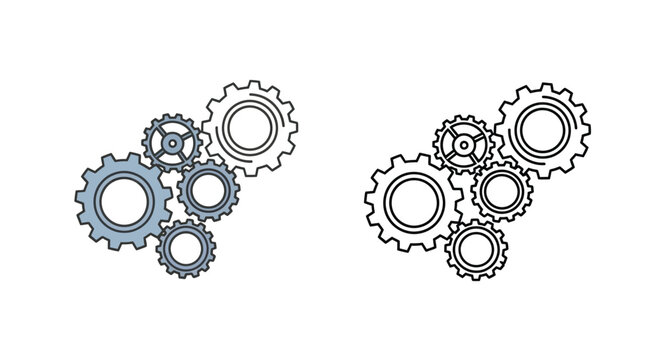 Mechanical Gears Working Together Design Representing Efficiency and Teamwork