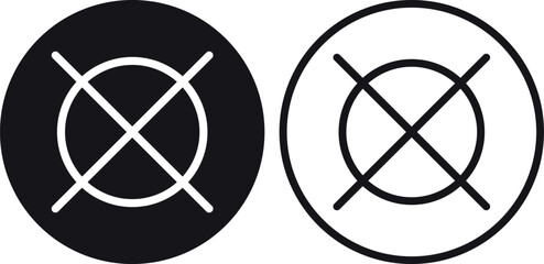 No dry cleaning laundry icon set in two styles . Do not tumble dry icon . Washing laundry symbol . Vector illustration