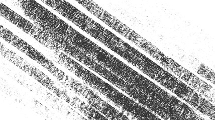 Diagonal rough textured black stripes on white background abstract pattern