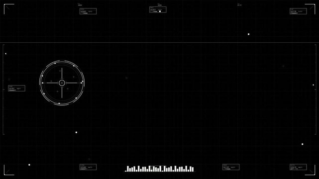 This footage features a military graphical user interface showing advanced targeting systems and data overlays designed for science fiction projects on futuristic warfare scenarios.