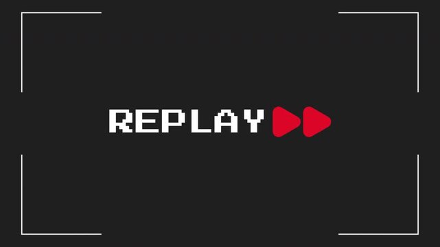 Replay sign icon inside a viewfinder outline. Suitable for media, entertainment, video editing, and technologyrelated designs.