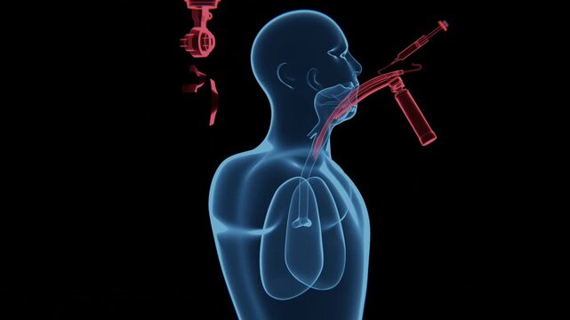 Adult intubation procedure video in 4K | Xray video of Tracheal intubation