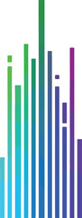 Fototapeta premium Vertical bar chart with colorful gradient bars on a white background