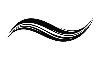 Naklejka premium Elegant black brush stroke creating a dynamic wave shape on a white background