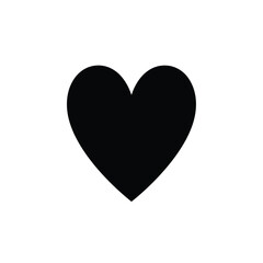 Obraz premium Black heart shape icon, symbol of love, emotion, affection, passion, romance, and deep feelings, isolated on white background for graphic design.