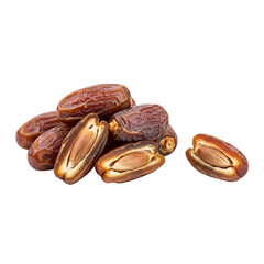 Obraz premium Pile of fresh and dried dates on white background