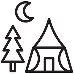 Camping Outline Icon