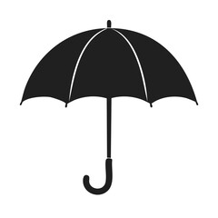 Black umbrella with white background