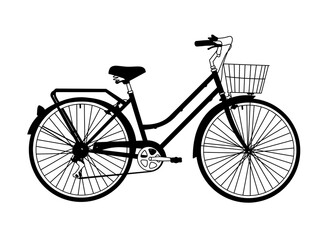 vintage bicycle vector illustration in black and white isolated hand drawn design