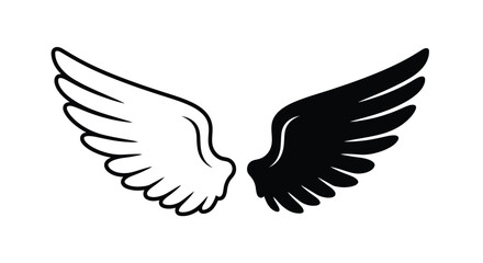 Obraz premium A pair of wings contrasting shades simple design silhouette