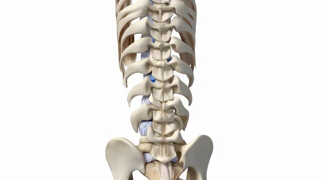 healthy human spine demonstrating gentle controlled range of motion flexing extending