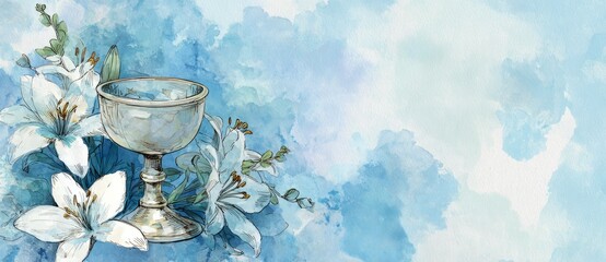 Elegant Silver Chalice With White