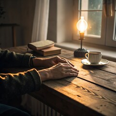 hands-resting-on-table-in-warm-light
