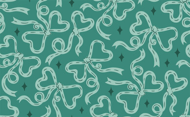 Cute seamless bow vector pattern. Knots and ribbons. Design for fashion textiles, fabric, print, graphics, backgrounds and crafts. Vector illustration.