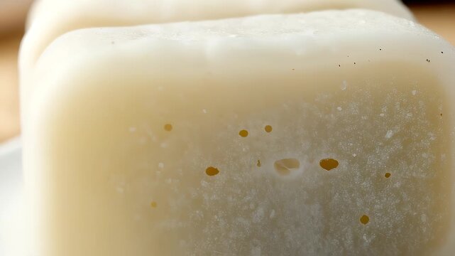 Macro shot of traditional Chinese white rice cake texture