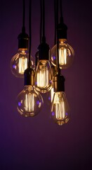 Edison Bulbs Hanging, Warm Light