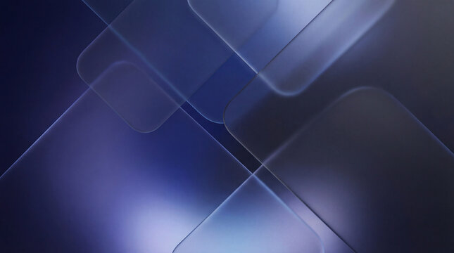 Abstract geometric shapes forming a modern blue and purple gradient background with soft lighting and reflective surfaces, perfect for digital design