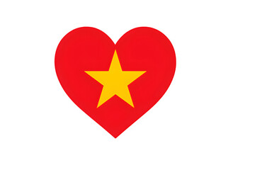 Obraz premium Vietnam Flag Heart Shape - Vietnamese National Pride and Symbol