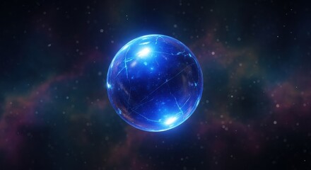 Obraz premium Glowing Blue Orb in Space