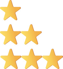 Golden Stars Rating Icon Set for Quality, Review, and Feedback