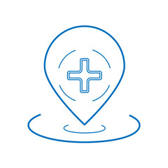 Fototapeta premium flat vector icons of medical sign application, web and location tools