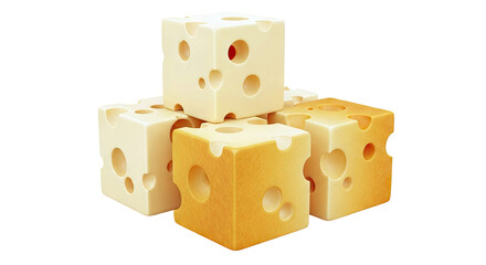 Stack of Swiss Cheese Cubes with Holes