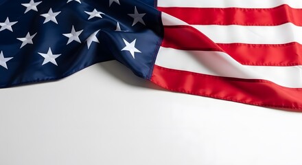 Fototapeta premium American flag on white background