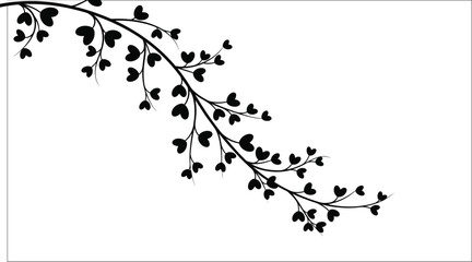 Delicate branch with heart shaped leaves against a white background © sahidabegum