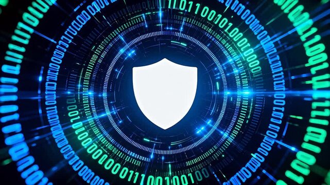 Digital shield with binary code