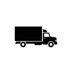 Black delivery truck silhouette
