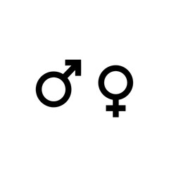 Male and female symbol or icon in black