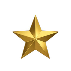 Obraz premium Shiny Golden Five Pointed Star isolated on a transparent background metallic