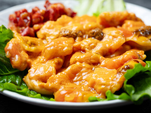 sea squirt ,seafood on a plate