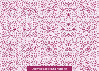Seamless ornamental background with intricate magenta lines forming a repetitive geometric pattern on a light pink surface.