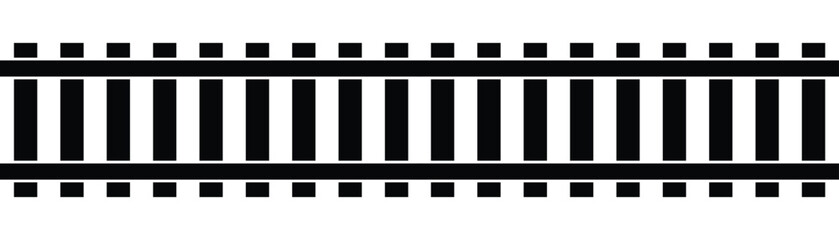 Railway Train Track Icon Set with Straight, Curved and Circular Rail Route Patterns Vector Illustration