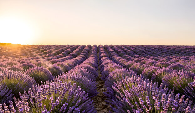 lavender field at sunset