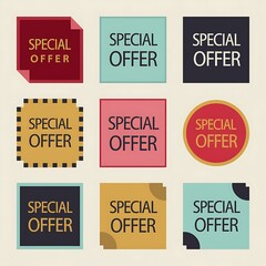 Special Offer Badges and Banners Set for Sales and Discounts Vector Design