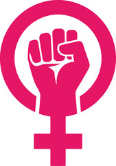 Obraz premium Pink vector icon for women's day empowerment Vector