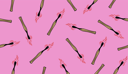 Cute matches pattern background vector design