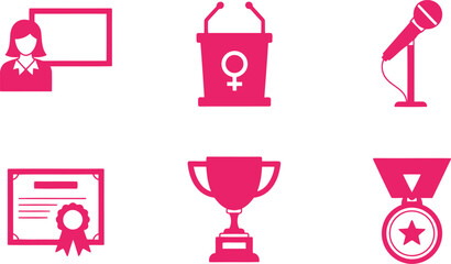 Women's day vector icons set   empowerment and success Vector